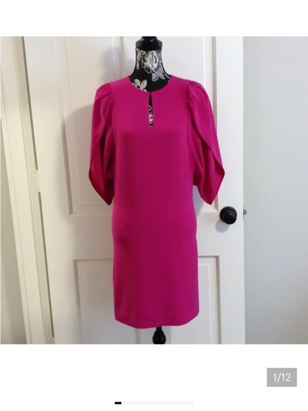 WORTH Fuchsia Puff-Sleeve Tulip Shift Dress - Picture 2 of 2
